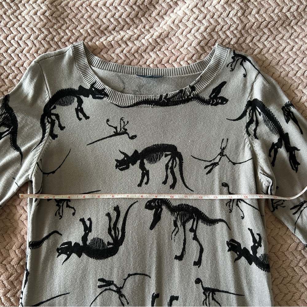 Modcloth Gray and Black Dinosaur Print Dress - Picture 5 of 5
